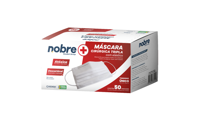 MASCARA NOBRE TRIPLA C/ RG BRANCA CX COM 50