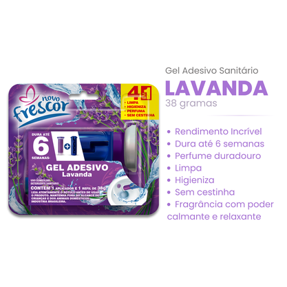 GEL ADESIVO NOVO FRESCOR LAVANDA APLICADOR COM 6
