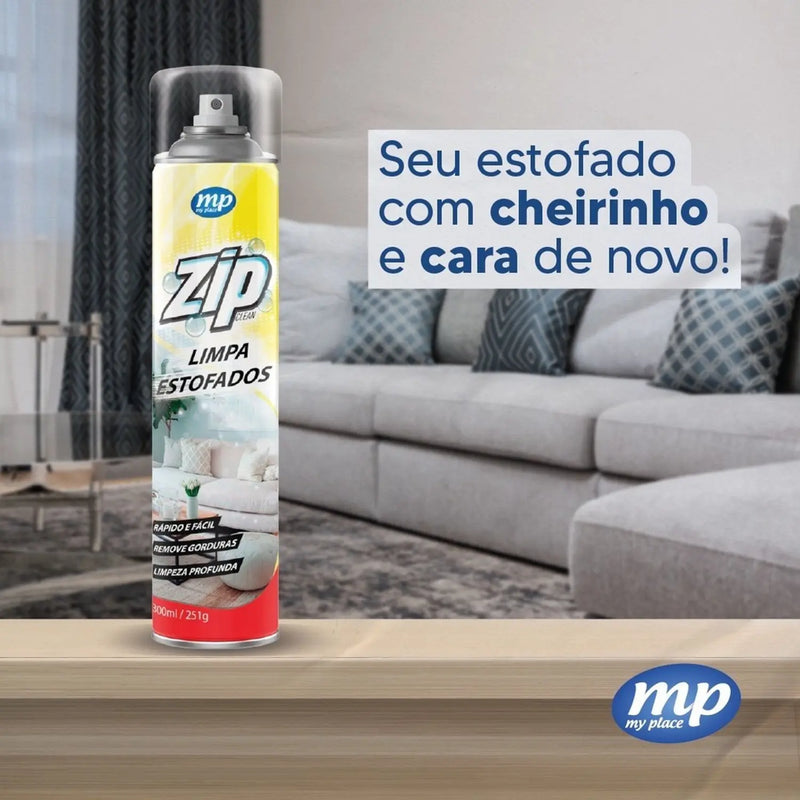 Kit Limpa Estofados + Lustra Moveis Zip Clean