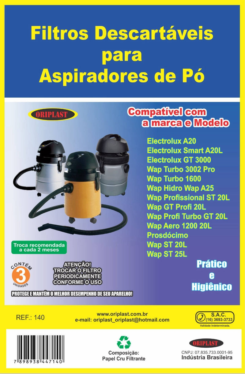 FILTRO ASPIRADOR ORIPLAST PCT COM 3 REF. 140