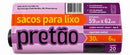 Saco de Lixo Pretão 30 Litros com 20 Unidades