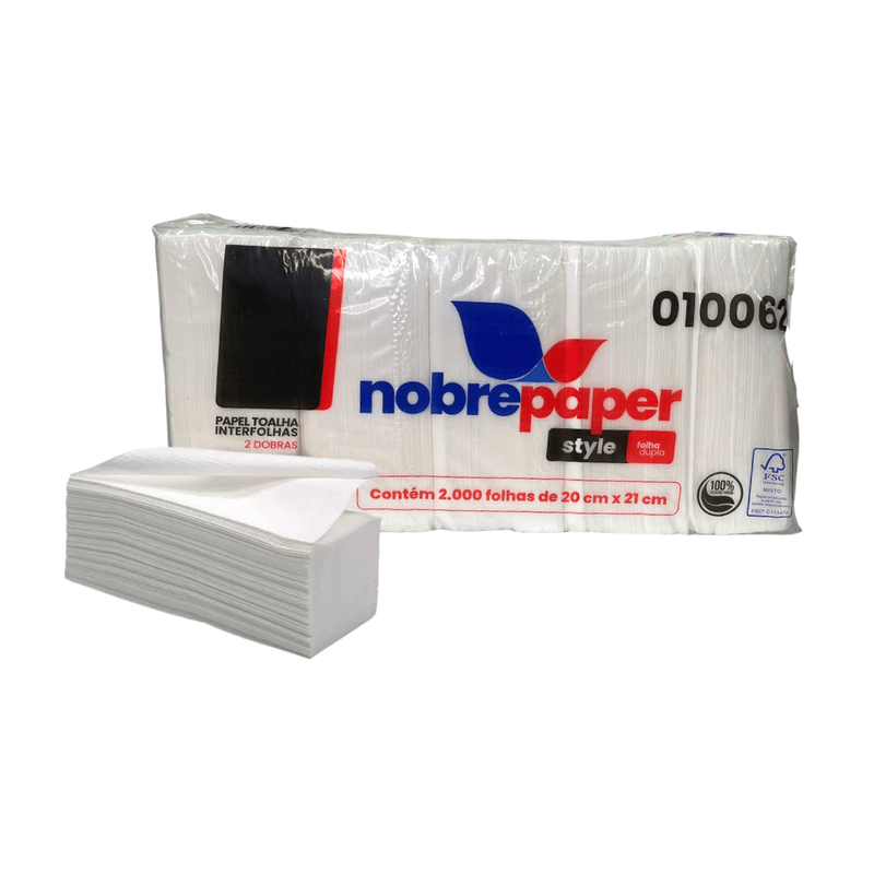 PAPEL TOALHA INTERF. NOBRE FOLHA DUPLA C/1000 010052