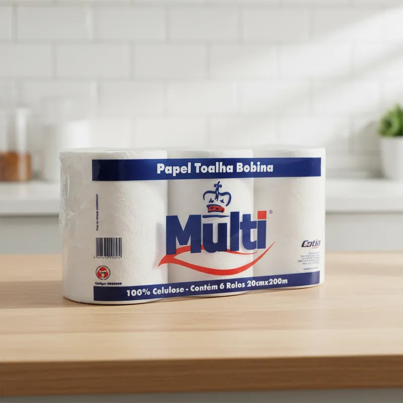 PAPEL TOALHA BOBINA MULTI 6 X 20 X 200 LUXO