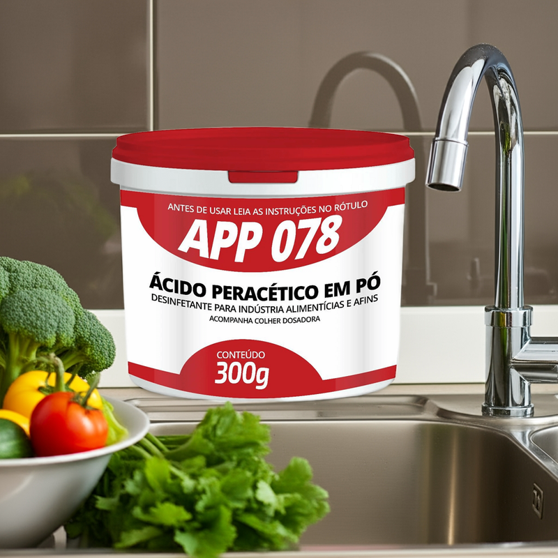 Desinfetante para verdura e produção de cerveja App 078 pó 300 grs