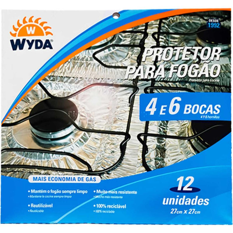 Forra fogão alumínio Wyda 4 e 6 bocas com 12