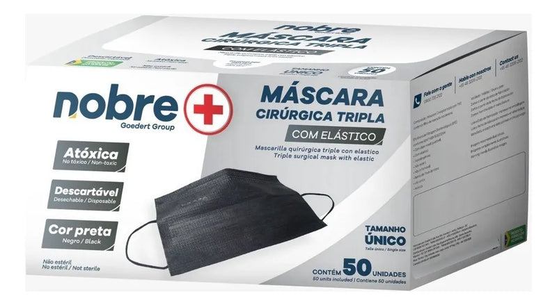 MASCARA NOBRE TRIPLA C/ RG PRETA CX COM 50
