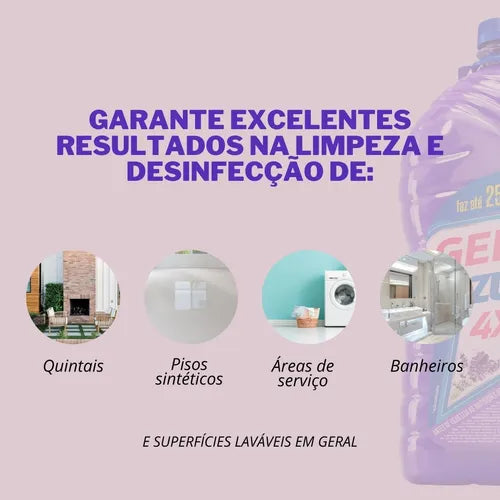 LIMPADOR GEL AZULIM 4 EM 1 LAVANDA 5 KG