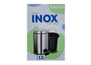 LIXEIRA INOX RAYCO PEDAL 12 LITROS
