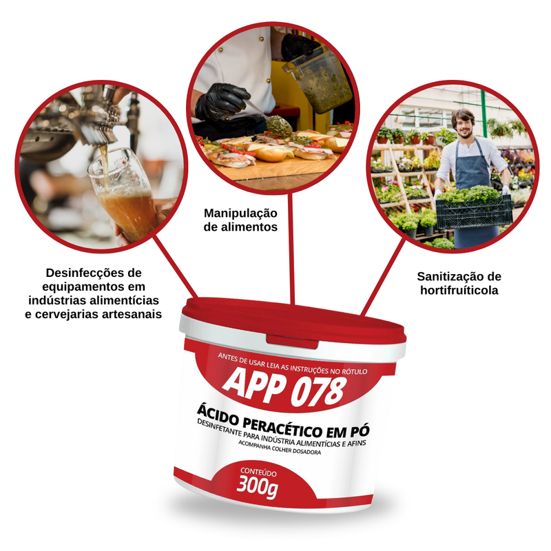 Desinfetante para verdura e produção de cerveja App 078 pó 300 grs