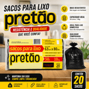 SACO LIXO PRETAO 50 LTS C/ 20 UNID. - Unik Higiene e Limpeza